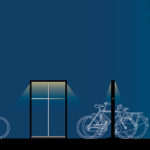 Light Frame med upplyst ram. Design David Regestam. Proportionerna av fÃ¶nstret Ã¤r tagna fÃ¶r att passa alla cyklar och den skala som finns i det urbana rummet.