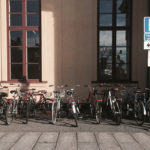 Street cykelparkering i rostrÃ¶tt, Exercisplan Stockholm. Design Nola