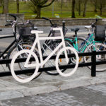 Street cykelparkering med dubbelsektion om 10 platser, FalkÃ¶ping. Design Nola