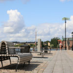 Riddarholmen benches. Riddarholmen Stockholm Sweden. Design AJ Landskap